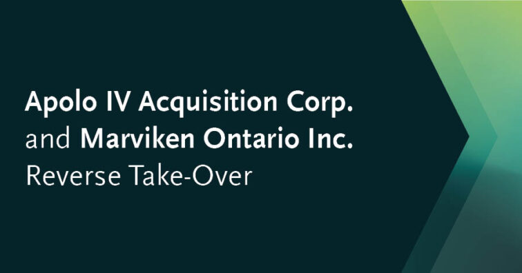 Apolo IV Acquisition Corp. and Marviken Ontario Inc. enter into Merger Agreement  GlobeNewswire – Mergers And Acquisitions