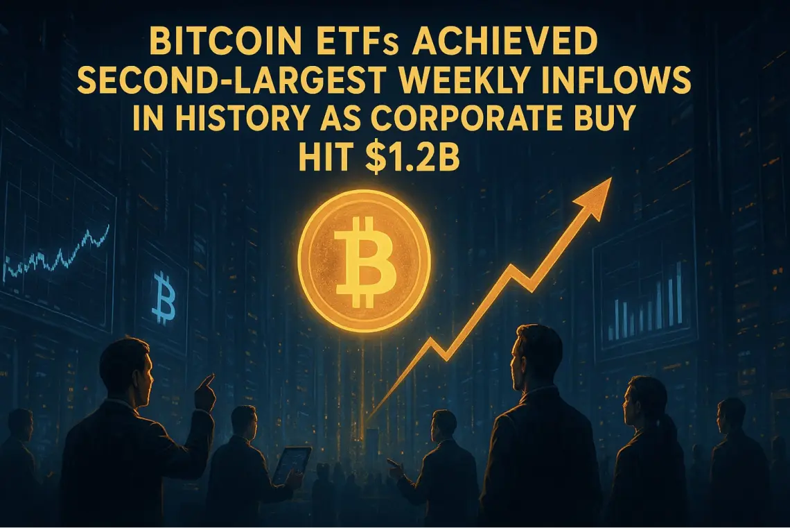Bitcoin ETFs Achieved Second-Largest Weekly Inflows in History as Corporate Buying Hit $1.2B Aaron Walker NewsBTC